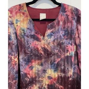 Vintage‎ Roamans Womens Colorful Floral Tunic Top Size 16W Artsy Lagenlook Fairy